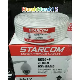 kabel kamera Cctv Coaxial Rg 59+power 100 meter cocok untuk indoor/outdoor Braind 95%