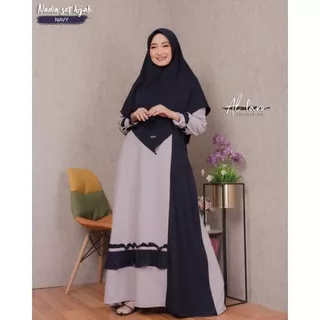 D CR set gamis menyusui amanda nadia itycreep polos jilbab baju muslim murah syari seragaman