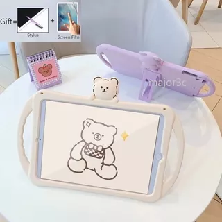 Cartoon korean bear fashion ipad case Cute child cover drop Protection ipad tablet Cover Case For ipad Air 1 2 3 4 10.9 Mini 1 2 3 4 5 ipad 5 6 7 8 10.2 iPad7th 2019 Pro9.7 2017/2018 Pro10.5 ipad 2 3 4 5 6 7 8 Pro 11 2018 2020 Silicone Cove0r ipad case