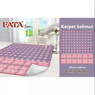 Karpet Bulu / Karpet Selimut FATA Motif Pink Polkadot