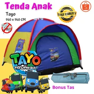 Tenda Anak Karakter Tayo Ukuran 140 x 140 cm | Grosir Tenda Anak | Tenda Anak Camping