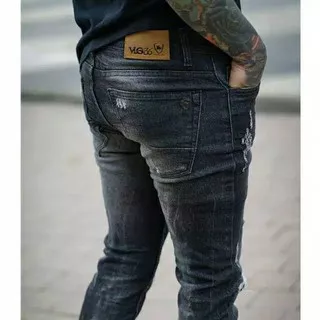 Celana Jeans Pria Black Viper APPAREL™ Destroy-VLG36 Series ORIGINAL Balck solib