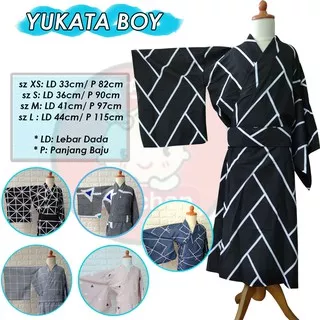 Boy Yukata Japan Summer Kimono Akachan Anak Cowo Obi katun & katun rami