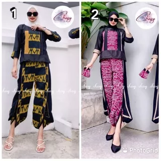 TENUN SET# Setelan Batik Wanita Premium tenun Troso Ori Batik Cantik Formal setelan kulot celana panjang wanita terbaru atas lengan panjang motif kekinian etnik