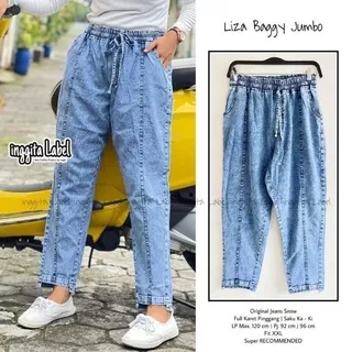 Celana Jeans Wanita / Baggy pants Jeans / Lilla Jilly Pants Denim / Celana Jeans Snow Wanita