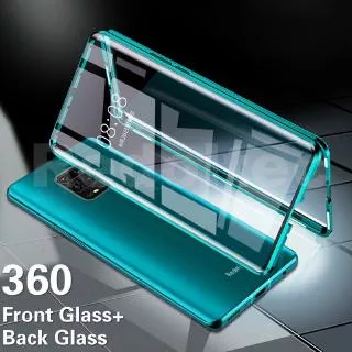 Flip Case Redmi Note 9S / Note 9 Pro Full Cover HP Tempered Glass 360° Magnetik 2 Sisi Depan+Belakang