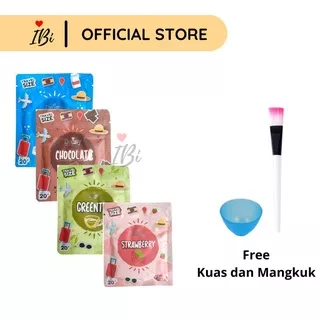 MASKER DAISY ORGANIC GREEN TEA, MILK, STROWBERRY, SUSU, COKLAT 20 60 gram original BPOM official face facial mask alami masker greentea atasi jerawat dan bekas jerawat sensitif Original Alami Aman Untuk Wajah travel size