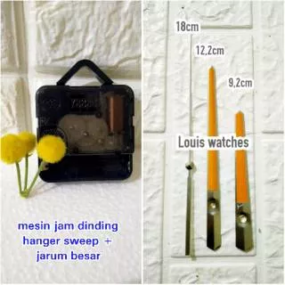 Mesin jam dinding hanger sweep + jarum besar