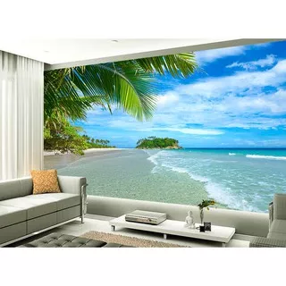 Wallpaper Custom Murah- Wallpaper Tema Pantai 3D- Wallpaper DInding Pemandangan Alam, wallpaper pemandangan alam, wallpaper Motif Pantai, Wallpaper Motif Laut, Wallpaper Dinding, Wallpaper Custom 3D