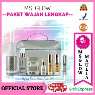 Ms Glow Paket Wajah | Set Perawatan Wajah Lengkap | Facial Wash | Day & Night Cream | Serum Wajah | Paket Wajah Ms Glow