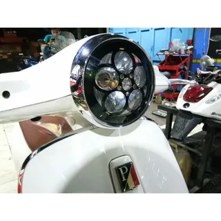 Grill Head Lamp Vespa Modern Primavera.Aksesoris Pelindung Kaca Depan / Cover Lampu