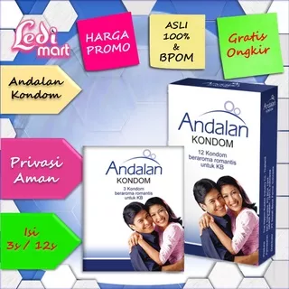 ORIGINAL Andalan Kondom Isi 3 Pcs & 12 Pcs / Andalan Condom / LEDI MART
