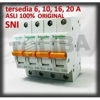 mcb schneider 1 phase 1p mcb 6a mcb 10a mcb 16a mcb 20a / SNI original / mcb listrik