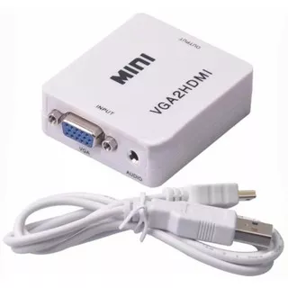 CONVERTER BOX ADAPTOR MINI VGA TO HDMI VGA2HDMI FULL HD 1080p HD WITH AUDIO NEW HDMI TO VGA