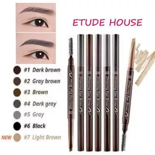 Pensil alis sisir alis natural hitam dark brown putar murah Etude pontianak wanita coklat