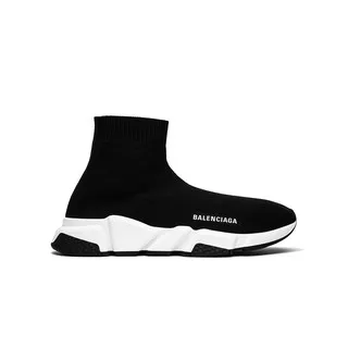 Sepatu Sneakers Balenciaga Speed Trainers Black White Oreo Authentic