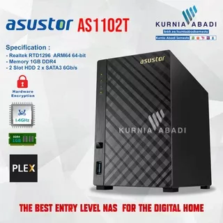Asustor AS1102T 2-Bay Drivestor NAS Storage Cloud / AS 1102T