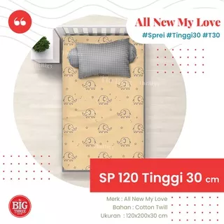 Sprei ALL NEW MY LOVE 120x200 Tinggi 30 Alphabet Space Nube Elephant Snoopy Cross The Street Minnie Mouse Kolase Luisa Maple Leaf Coastal Paola Forest - SP 120 Single T30