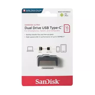 Sandisk Flashdisk ORIGINAL USB 2.0 OTG Type C 16GB Dual Drive OTG USB Type C 16GB