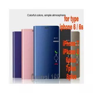iphone 6 6g 6s 7 8 6plus 7plus 8plus plus + Flip Cover Mirror Standing Case Smart View
