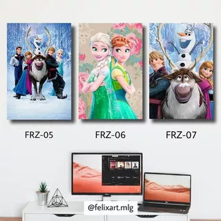 Poster Kayu Frozen Disney Hiasan Dinding Anak Gambar Kartun Frozen