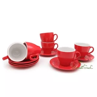 Cangkir Set Keramik Porcelain Cup Coffee Cappucino Espresso KOPIN Ukuran Mini 90ml