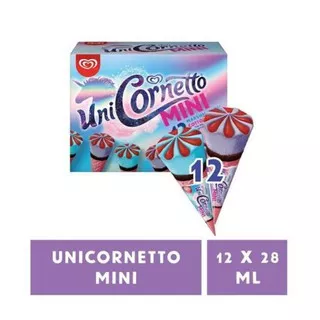 Walls Unicornetto Mini Ice Cream Isi 12 - Es Krim Cornetto Unicorn Box Marshmallow Cotton Candy