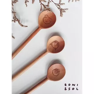 Wooden Spoon - Sendok Kayu - Sendok Model Korea (Boni/Ellie/Nori) - Boni and Sol