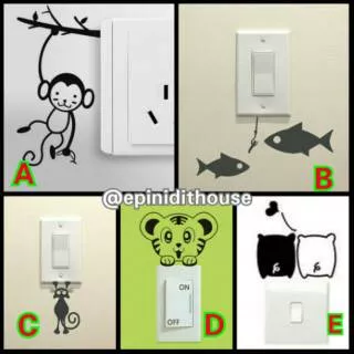 STIKER TOMBOL LAMPU SAKLAR LAMPU DECAL STICKER Hiasan Pajangan Dinding Dekorasi Home Decor Minimalis