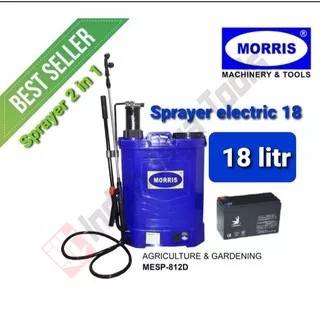 MORRIS MESP-812D Sprayer 2 in 1 Elektrik Manual 18 L - Alat Semprot Hama Desinfektan Gendong