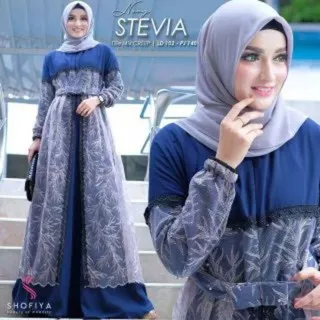 STEVIA Dress Maxy Dress Long Dress Brokat Gaun Pesta Gamis Muslim