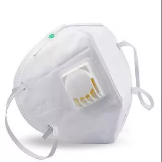 3D Masker Filter Udara Anti Polusi Respirator N95 Virus Corona Mask - 9001V - White