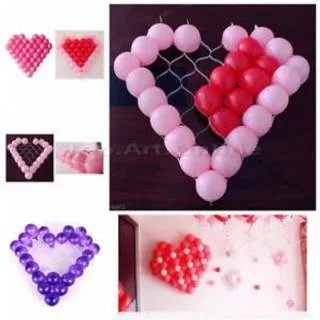 Jaring / Grid / Bingkai Balon Bentuk Hati / Love Size 88 cm