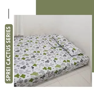 SPREI KAKTUS SPREI HOMEMADE BAHAN KATUN SPREI SINGLE SPREI KAKTUS PUTIH