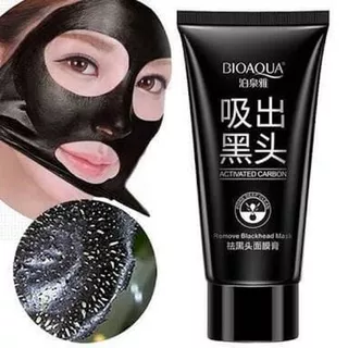 [ORIGINAL] BIOAQUA Actived Carbon Charcoal Black Masker Arang / Lumpur Komedo 60g BLACK MASK