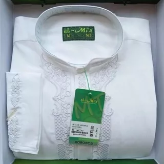 Baju Koko AL-MIA Original Polos Putih/Natural Lengan Panjang ---NEW---