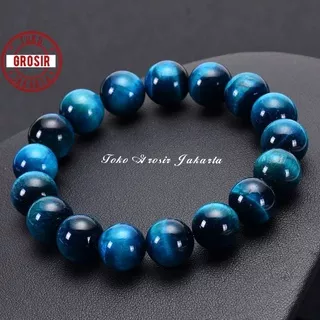 Gelang Pria Dan Wanita Batu Alam Tiger Eye Blue 8 Mm