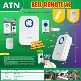 Bel Pintu Wireless door bell tanpa kabel AC/DC Listrik/Baterai  1-2 Knop Bel pintu  Bel Rumah Bel Remote -