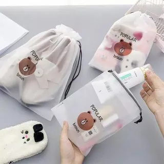 Pouch Make Up Travel Pouch Serbaguna Tas Pouch Make Up Lucu Motif Bear