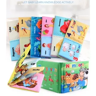 Buku Kain Bayi / Buku Bantal / Soft Book / Cloth Book Colourful Learning World 2