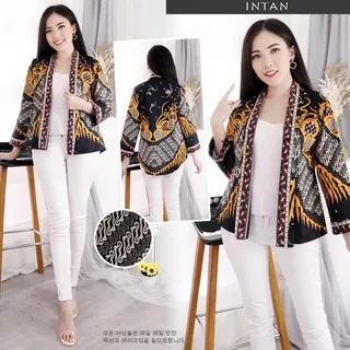 Evercloth Intan Blazer Batik Wanita Outer Batik Rompi Wanita Jaket Luaran Family Batik Couple Atasan Blouse Batik Bomber Couple Seragam Couple Batik Modern