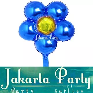 Balon Foil Bunga Biru / Balon Bunga / Flower Balloon / Balon Karakter