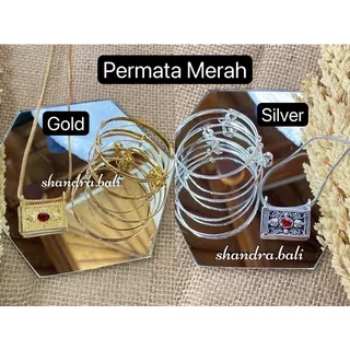 shandra.bali - Set 3 Tiga Bulanan Bayi Alpaka Bakar Emas Silver Perak Xuping Bali