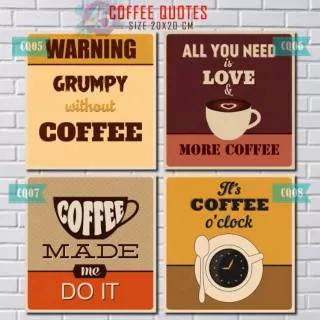 COFFEE QUOTES Poster Inspiratif Pecinta Kopi Poster Typografi Motivasi Walldecor Vintage Hiasan Kafe