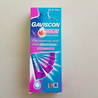 Gaviscon double action liquid sachet isi 1box ( 5x10ml) import