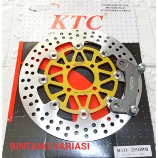 Disc Piringan Cakram Depan Ktc Racing Floating Uk 260 mm plus Breket Yamaha Mio dan beat , vario scopi