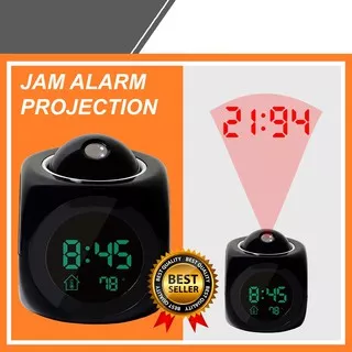 Jam Alarm Digital Proyektor LCD Light Thermometer