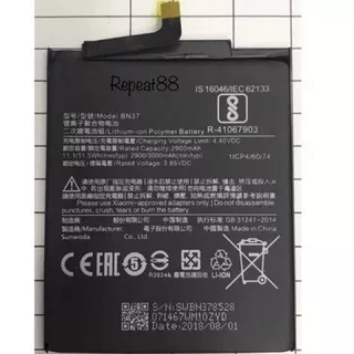 Baterai Handphone Xiaomi Redmi 6 6A BN37 Original Batrai Battery Batrai BN 37