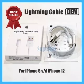 Lightning Cable OEM Charger Sync Kabel Data Cas Apple iPhone iPad 1M 1 meter Original Ori 99%