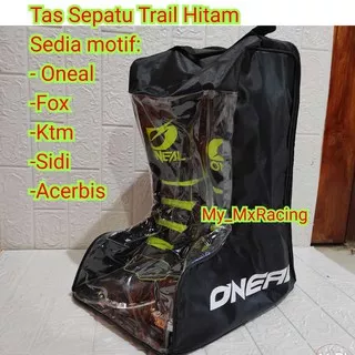 Tas Sepatu Trail Cross Tas Jingjing buat penyimpanan Sepatu bots Terlaris HITAM